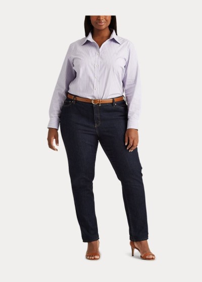 Women's Ralph Lauren Easy Care Striped Shirts | 352081XWU